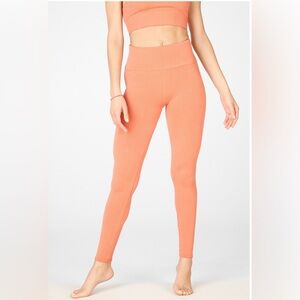 Peach Ribbed Leggings